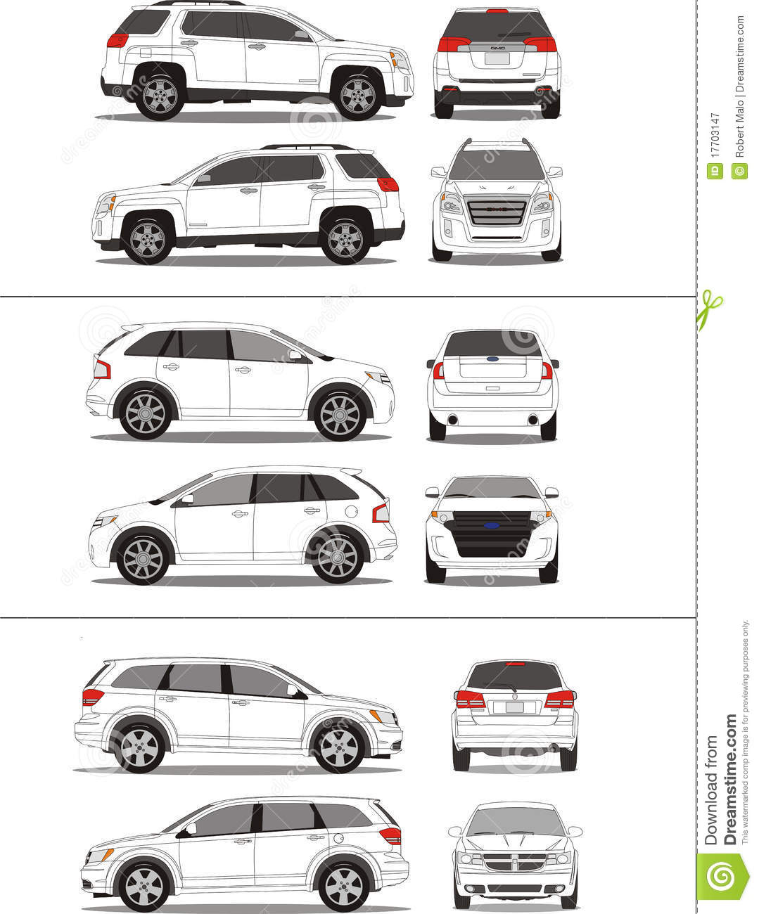 Vehicle outlines free vector